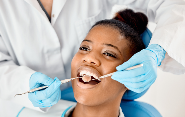 teen girl at the dentist